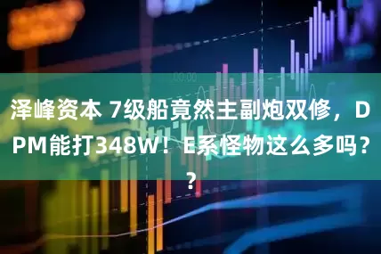 泽峰资本 7级船竟然主副炮双修，DPM能打348W！E系怪物这么多吗？